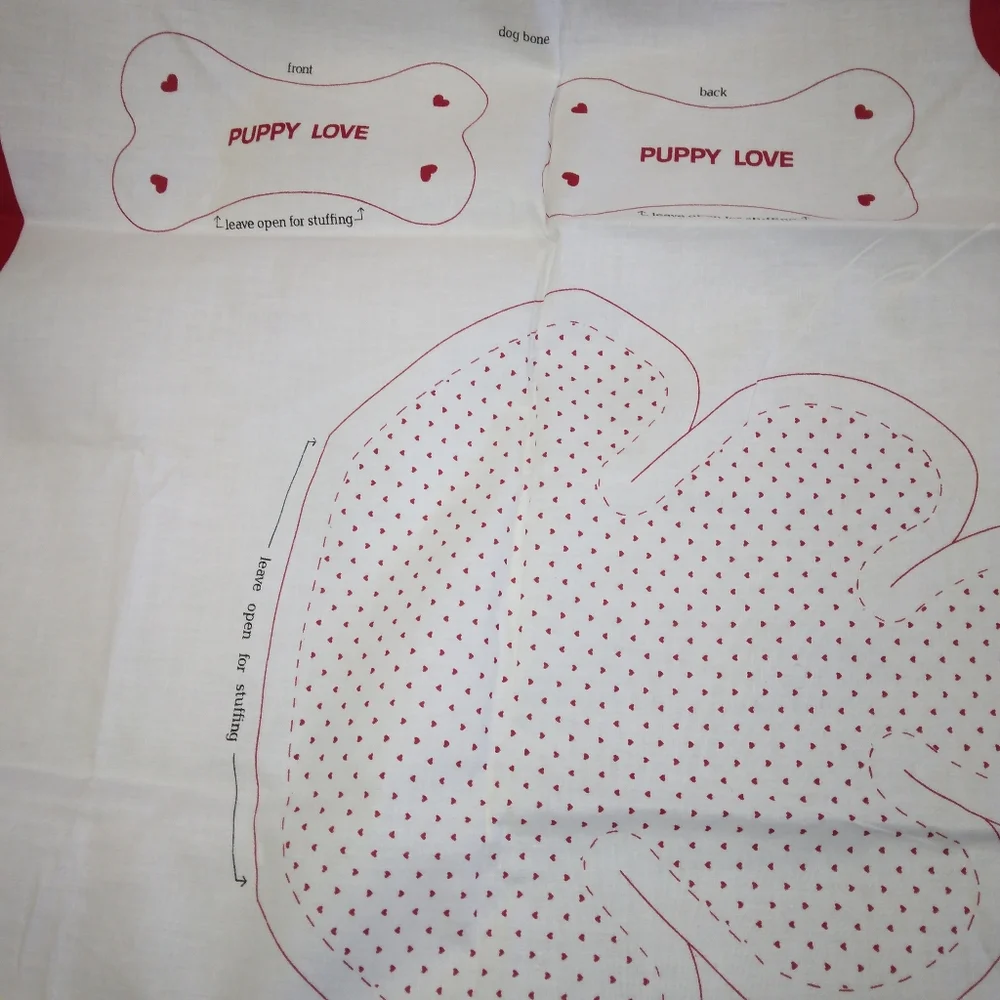 FABRIC Puppy Love Cut-n-Sew Soft Sculpture Panel